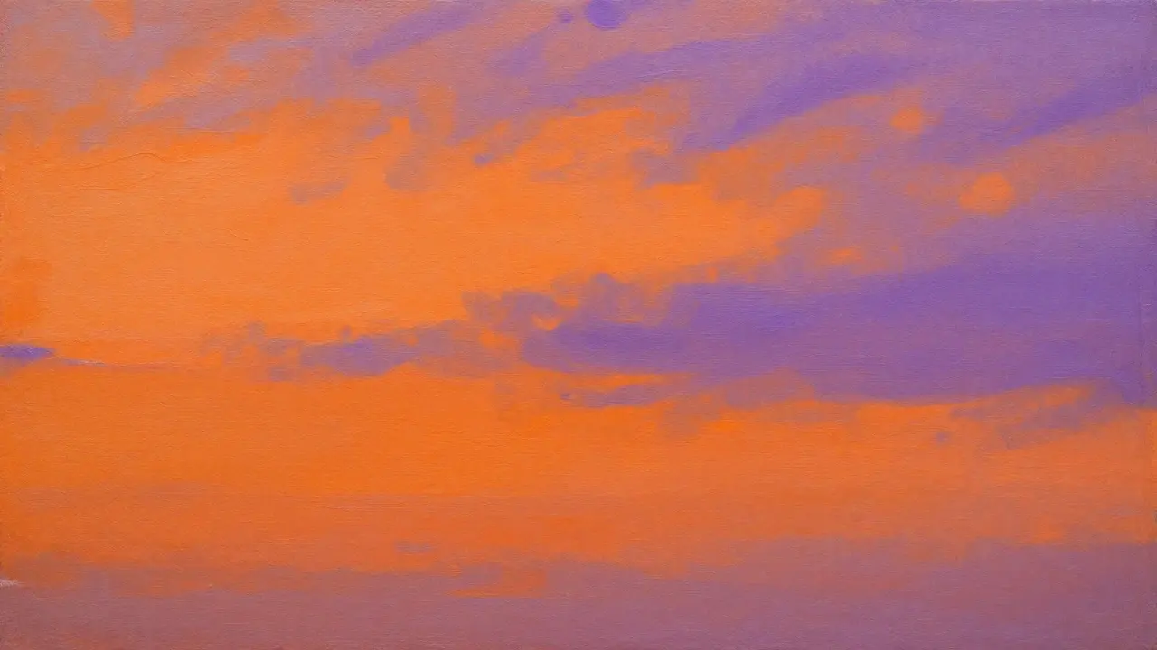 Close up of stained color field painting